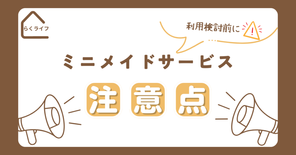 ミニメイドサービス注意点